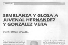 Semblanza y glosa Juvenal Hernández y González Vera