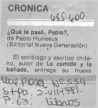 ¿Qué te pasó, Pablo?.