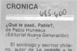 ¿Qué te pasó, Pablo?.