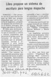 Libro propone un sistema de escritura para lengua mapuche.