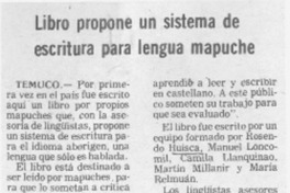 Libro propone un sistema de escritura para lengua mapuche.