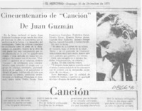 Cincuentenario de "Canción" de Juan Guzmán.