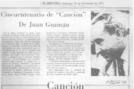 Cincuentenario de "Canción" de Juan Guzmán.