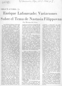 Enrique Lafourcade: Variaciones sobre el tema de Nastasia Filippovna