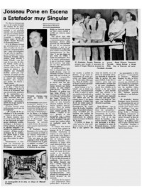 Josseau pone en escena a estafador muy singular : [entrevista]