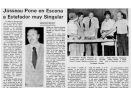 Josseau pone en escena a estafador muy singular : [entrevista]