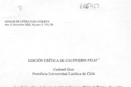 Edición crítica de Cautiverio feliz