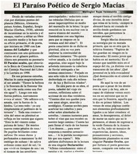 El paraíso poético de Sergio Macías