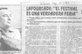 Lafourcade: "el festival es una verdadera feria".