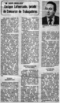 Enrique Lafourcade, jurado de concurso de trabajadores.