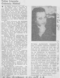 Taller literario Gabriela Mistral.