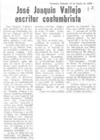 José Joaquín Vallejo escritor costumbrista.