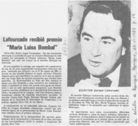 Lafourcade recibió premio "María Luisa Bombal".