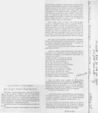 Los granos y las hojas, por Jorge Jobet (Nascimiento)