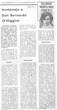 Homenaje a Don Bernardo O'Higgins