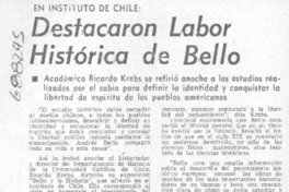 Destacaron labor histórica de Bello.