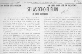 Se las echó el Buin