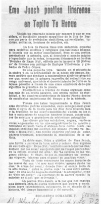 Emma Jauch poetisa linarense en Tepito te henua