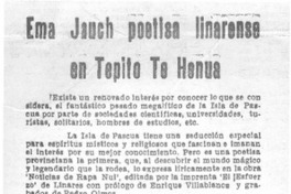 Emma Jauch poetisa linarense en Tepito te henua