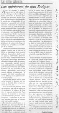 Las opiniones de don Enrique
