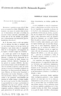 El sistema de estética del Dr. Raimundo Kupareo