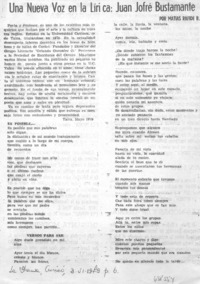 Una nueva voz en la lírica: Juan Jofré Bustamante