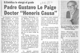 Padre Gustavo Le Paigne doctor "Honoris Causa".