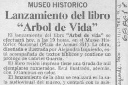 Lanzamiento del libro "Arbol de vida".