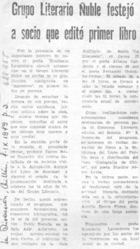 Grupo literario Ñuble festejó a socio que editó primer libro.