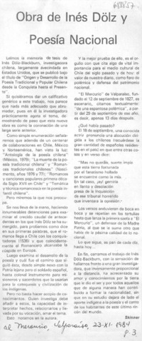 Obra de Inés Dölz y poesía nacional