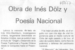 Obra de Inés Dölz y poesía nacional