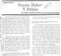 Poesía: haber y débito