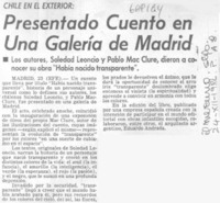 Presentado cuento en una galería de Madrid.