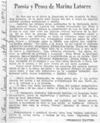Poesía y prosa de Marina Latorre