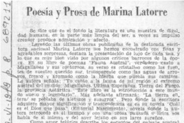 Poesía y prosa de Marina Latorre