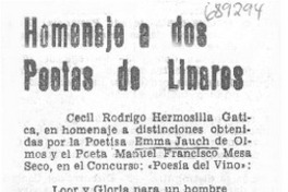 Homenaje a dos poetas de Linares.