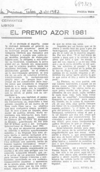 El Premio Azor 1981