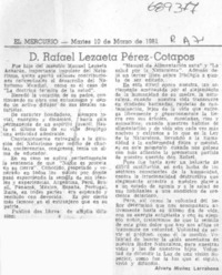 D. Rafael Lezaeta Pérez Cotapos