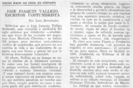 José Joaquín Vallejo, escritor costumbrista