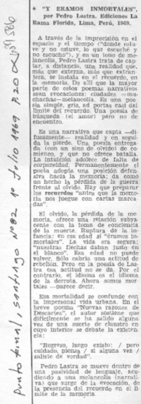 Y éramos inmortales.