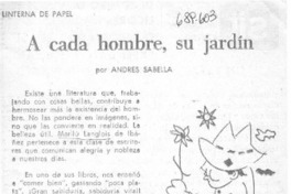 A cada hombre, su jardín