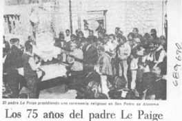 Los 75 años del padre Le Paige.