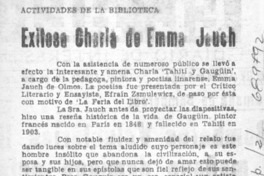 Exitosa charla de Emma Jauch.