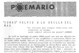 Jonás" volvió a la orilla del mar.