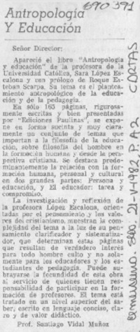 Antropología y educación