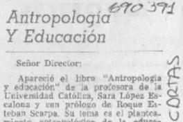 Antropología y educación