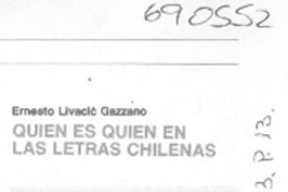 Quién es quién en las letras chilenas.