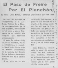 El paso de Freire por El Planchón