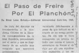 El paso de Freire por El Planchón