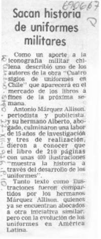 Sacan historia de uniformes militares.
